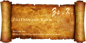 Zsifkovics Kata névjegykártya